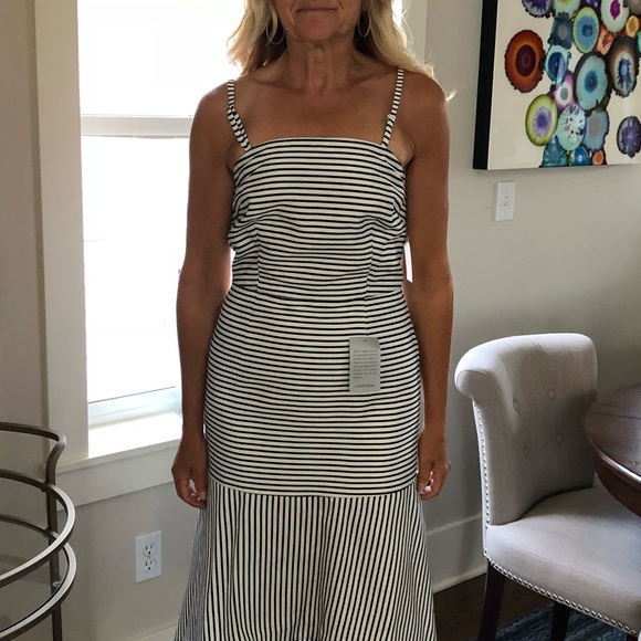 NWT Black and white stripe cocktail dress - Picture 2 of 4